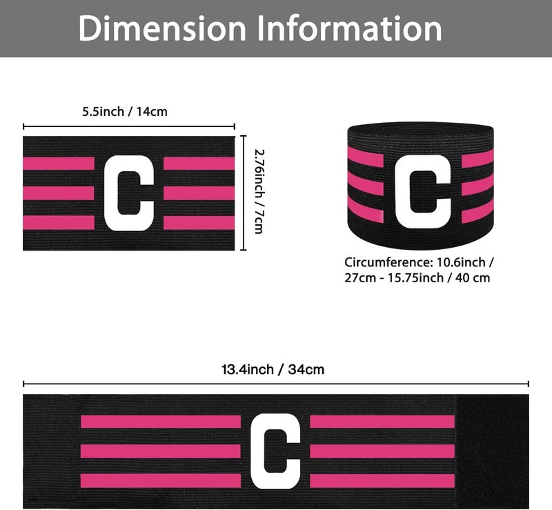 FUNAUPGO Sports Captain C Arm Band for Team Training, Unisex Elastic Soccer Captain Armband Adjustable Outdoor Football Player Captain's ArmBands for Adult - Image 3